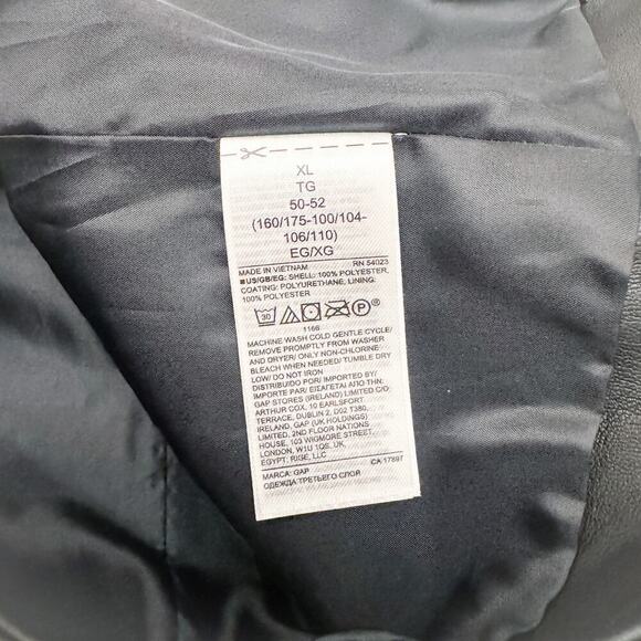 GAP Black Faux Leather Motorcycle Jacket Size XL - Picture 6 of 9